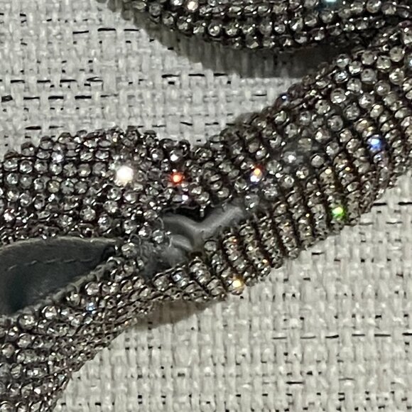 KARA Mini Crystal Mesh Armpit Bag in White (small rip in mesh) + Dust Bag - Picture 10 of 11